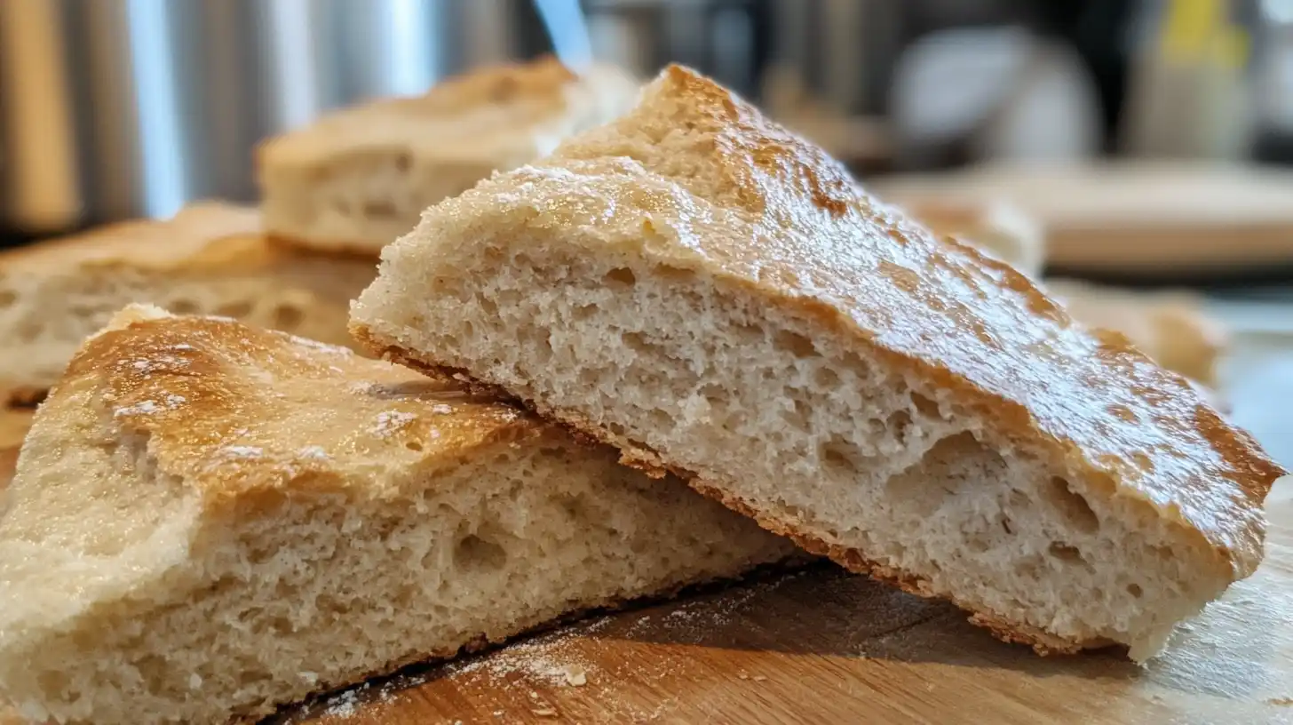 Sourdough Scones recipe showing freshly baked scones on a rustic tray with a dollop of cream and jam.