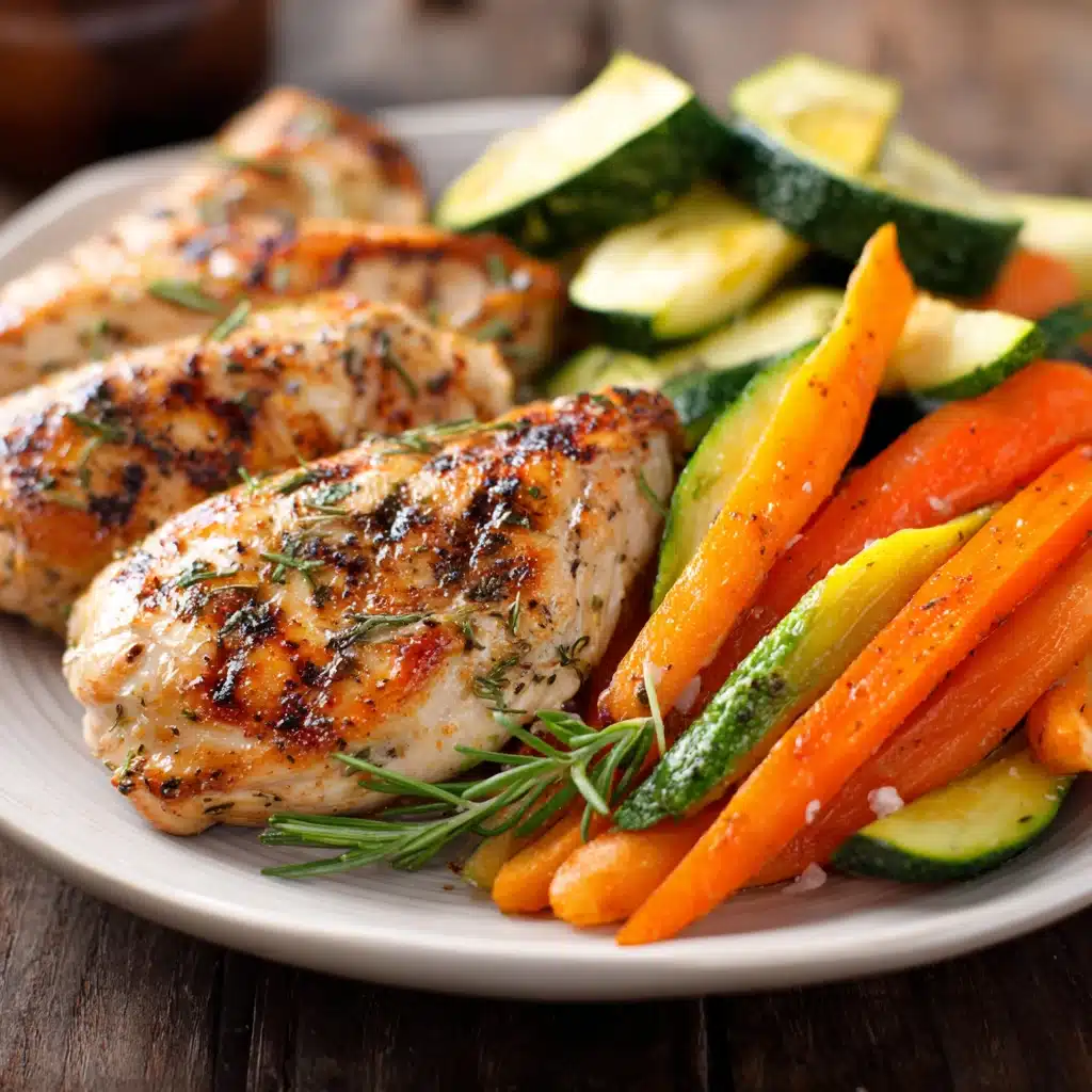 Grilled Chicken with Steamed Veggies