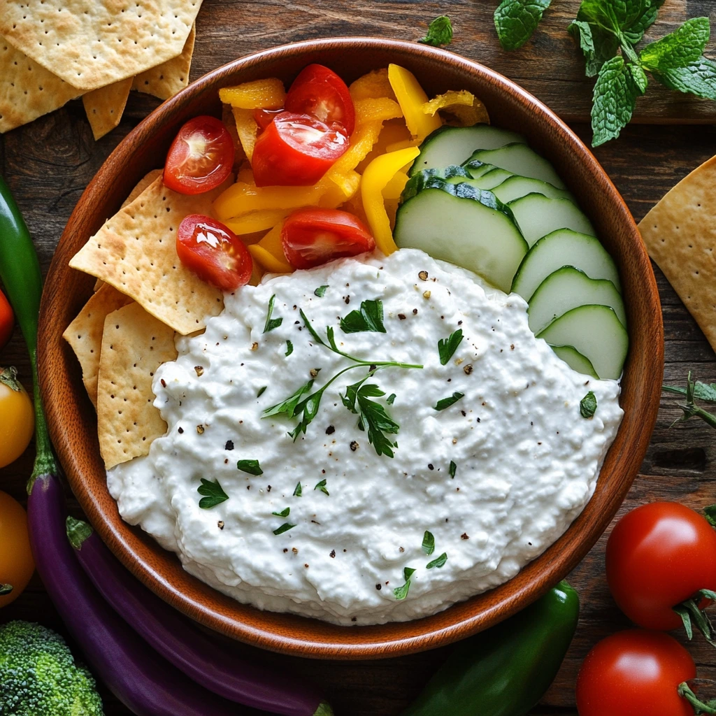 Cottage Cheese Dips with veggie Sticks