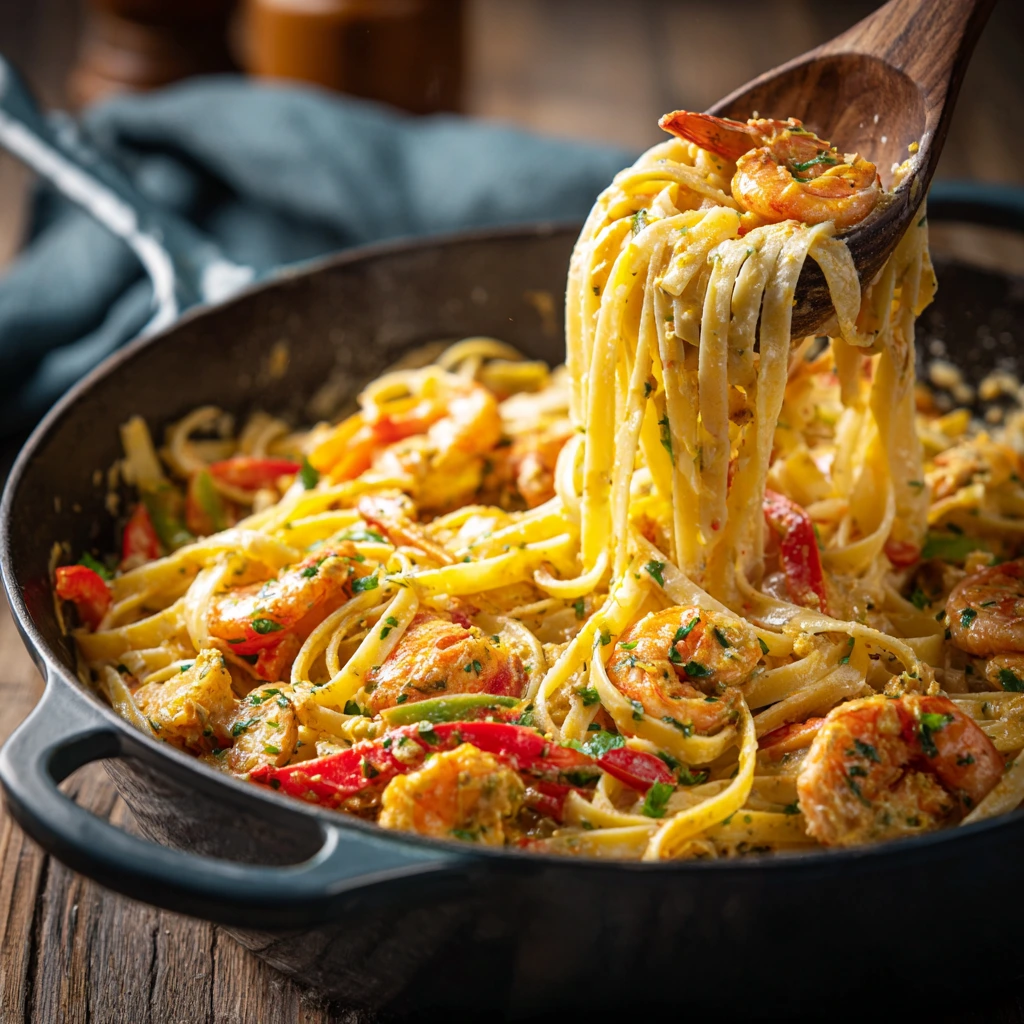Crawfish fettuccine