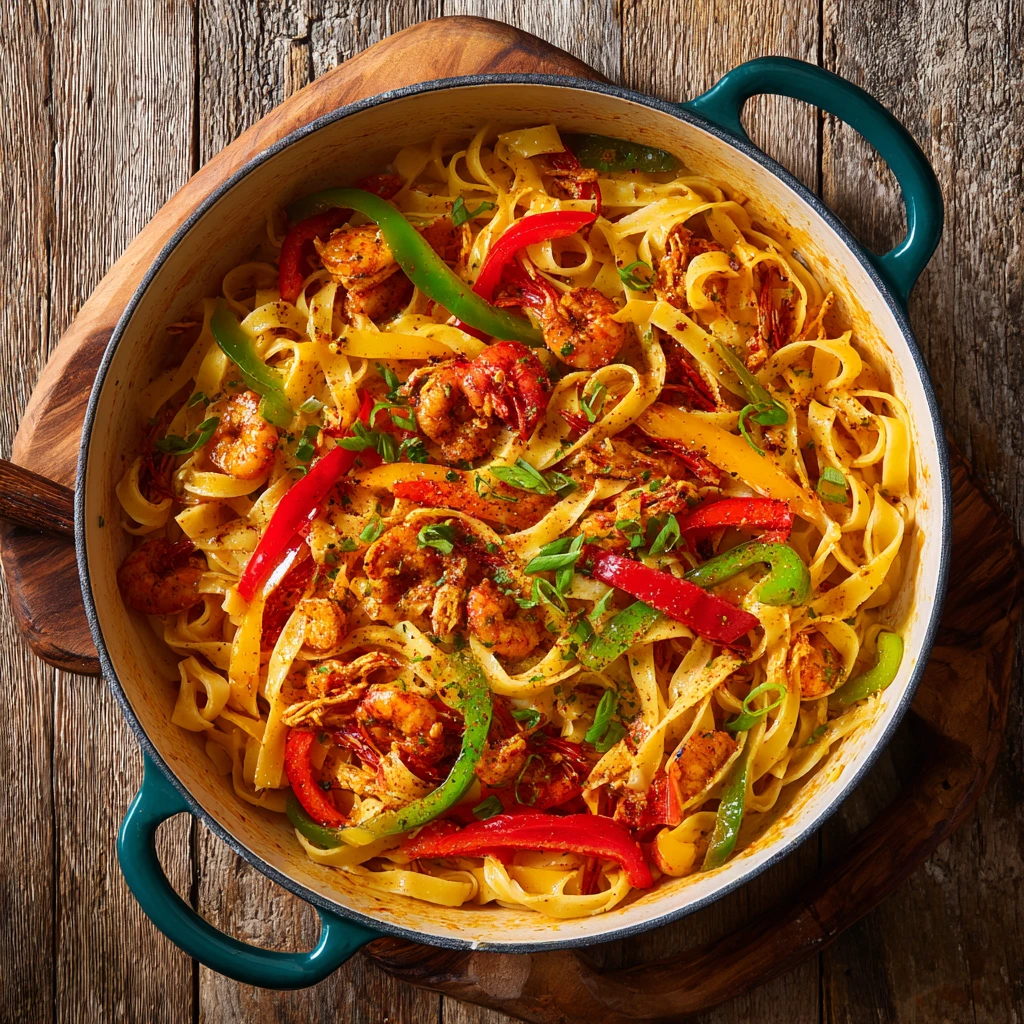 Crawfish fettuccine Recipe