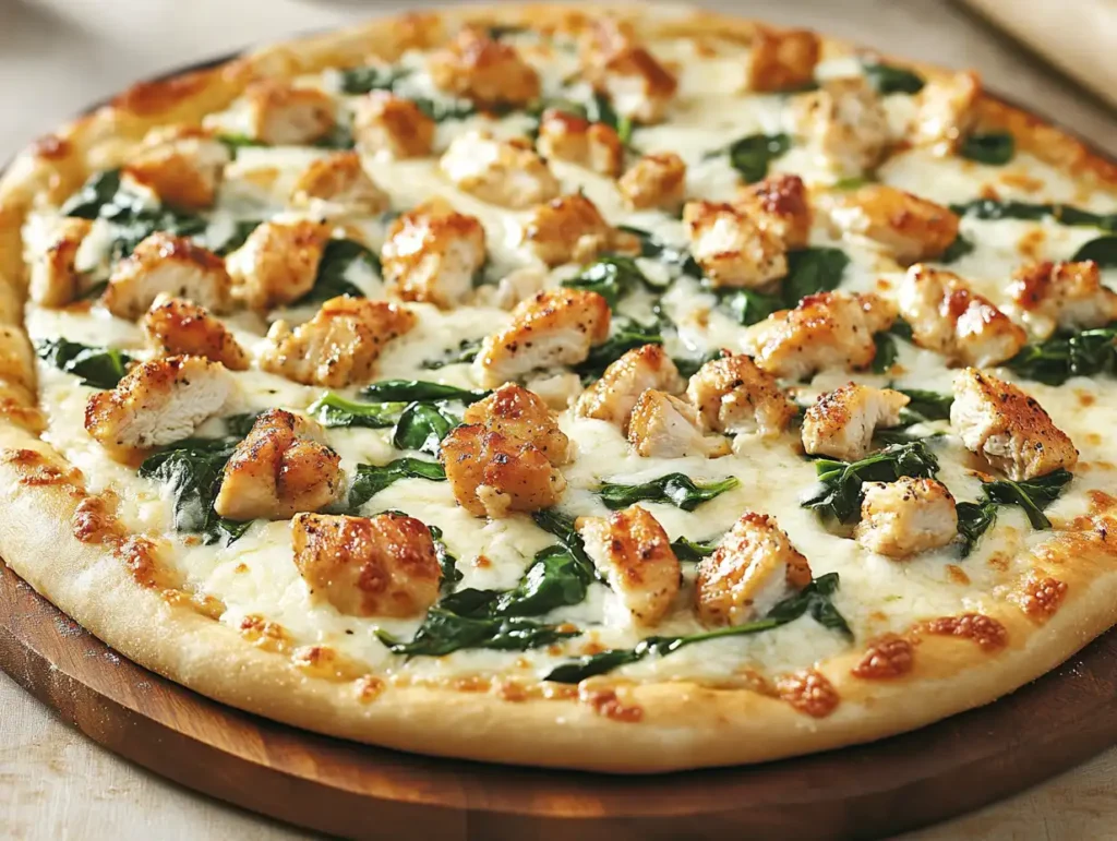 Spinach Alfredo Pizza