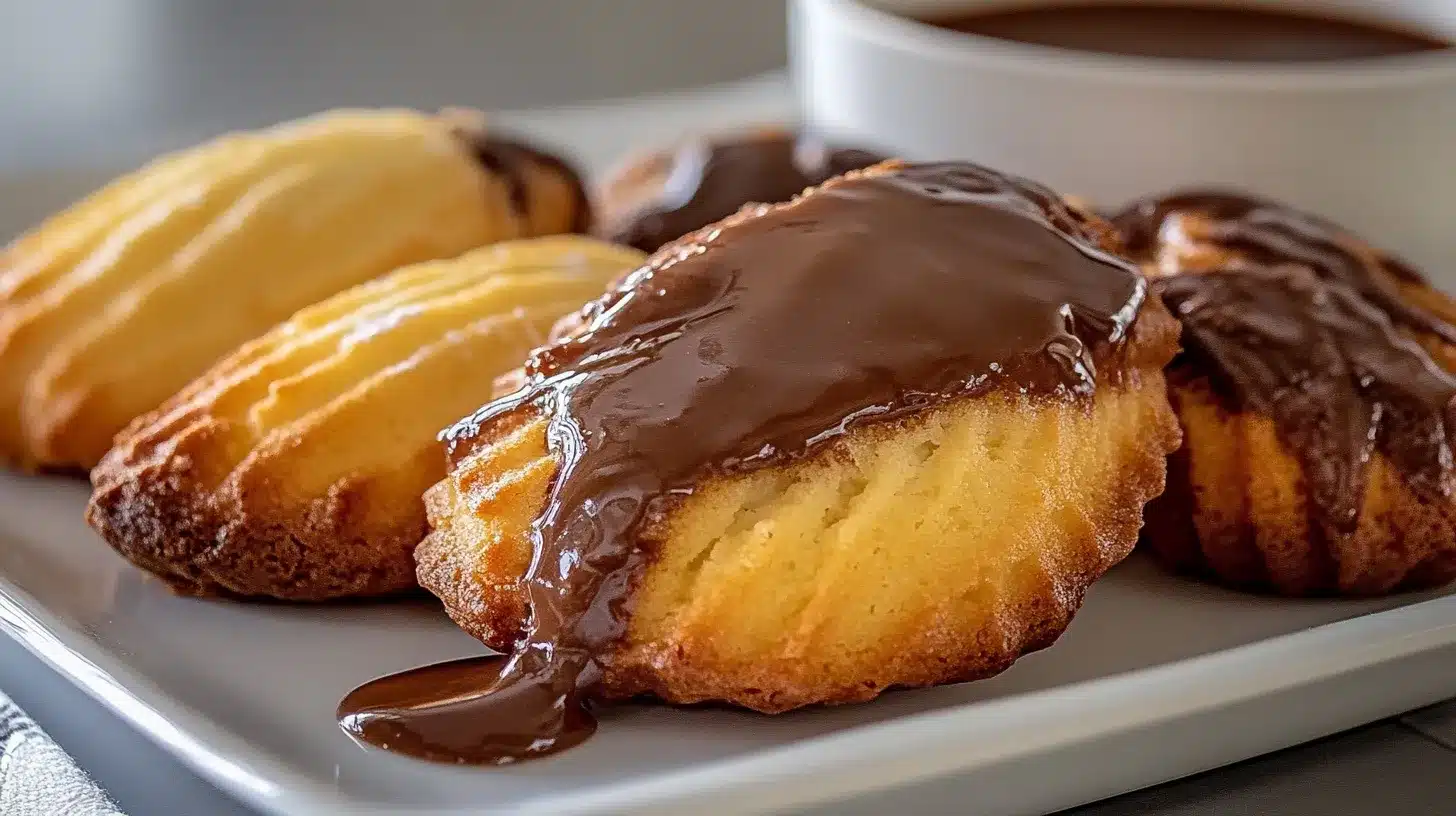 Chocolate-Dipped Madeleines