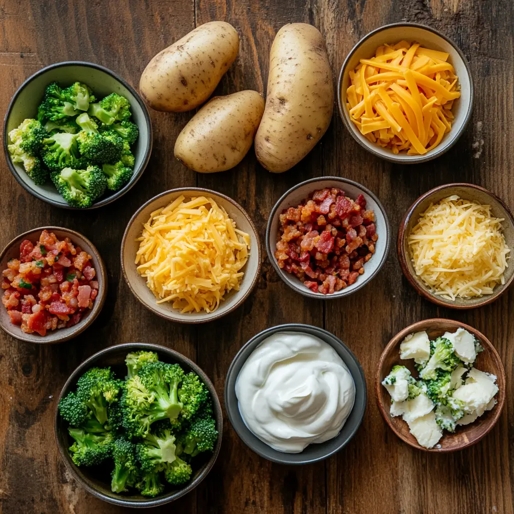 Baked Potato Bar ingredients
