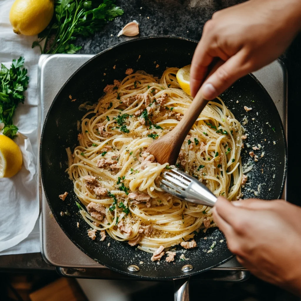 Canned Tuna Pasta directions