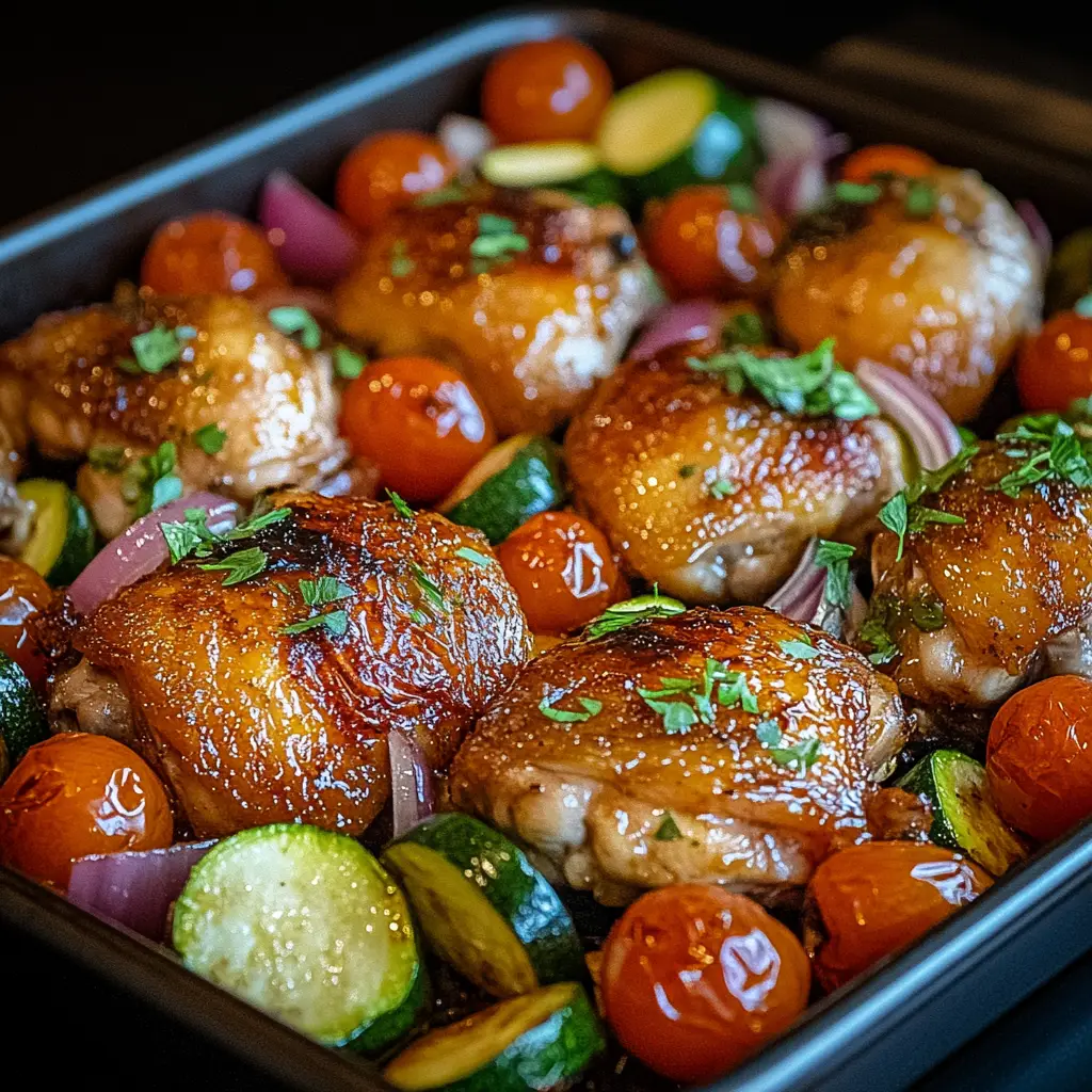 Balsamic Herb Chicken with Roasted Vegetables