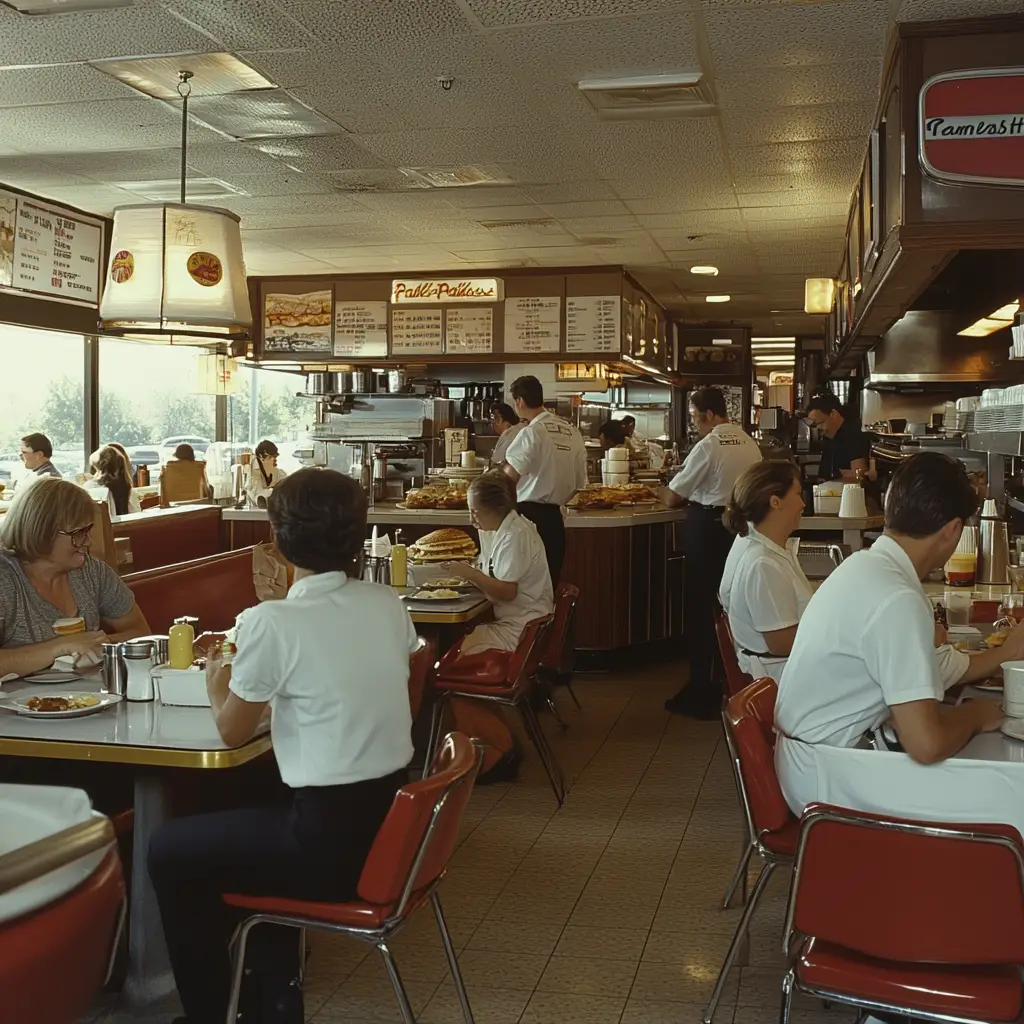 Interior view of The Original Pancake House restaurant.