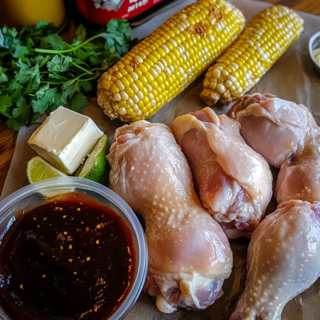 BBQ Drumsticks and Corn on the Cob Ingredients