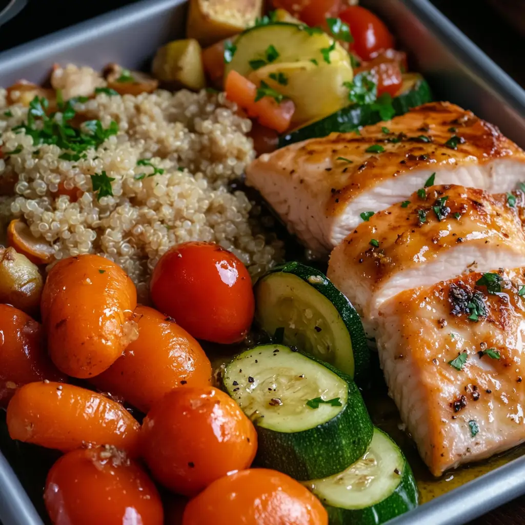 Herb Chicken with Roasted Carrots and Quinoa
