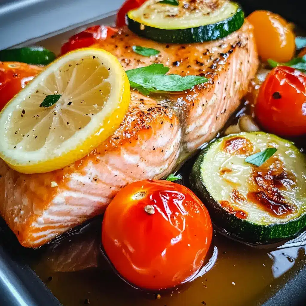 Salmon with Zucchini and Cherry Tomatoes