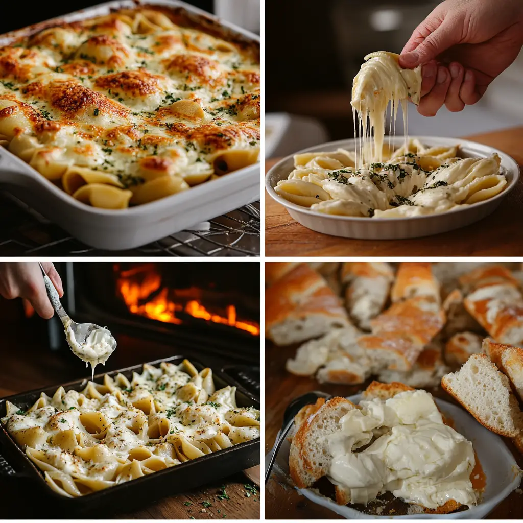 Cheese-Stuffed Pasta Shells and Garlic Bread instructions