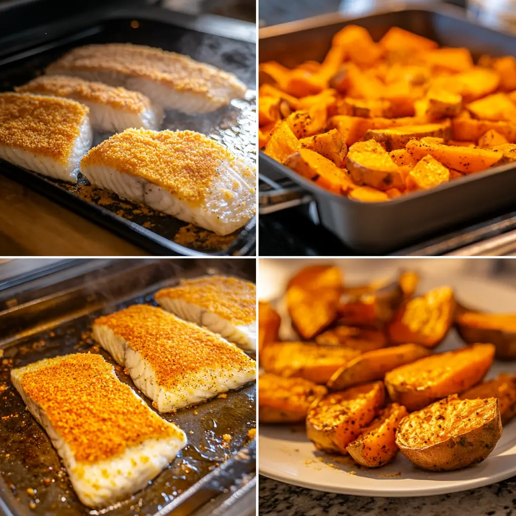 Fish Sticks with Sweet Potato Fries steps