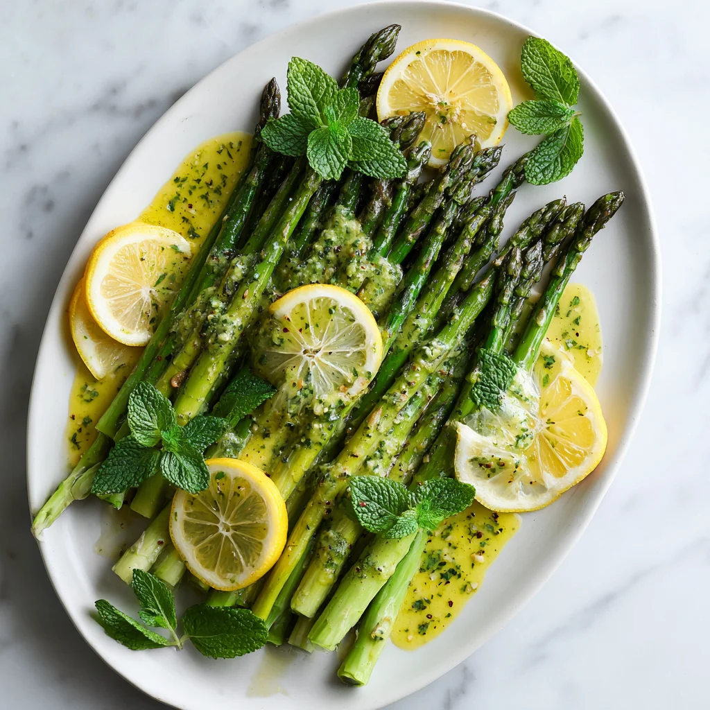 Asparagus with Lemon-Mint Dressing