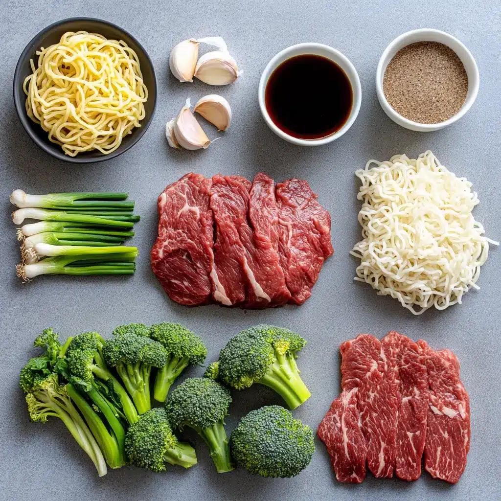 Mongolian beef noodles ingredients