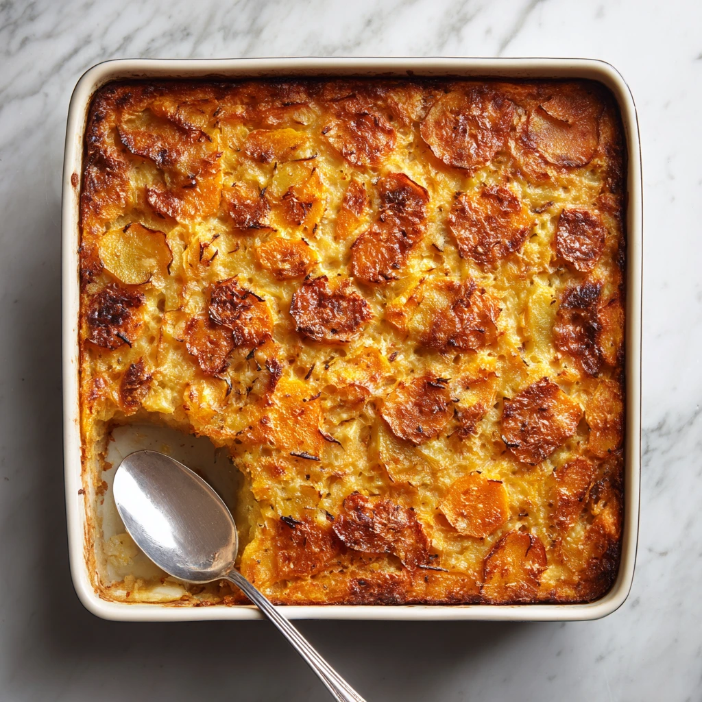 Roasted Sweet Potato and Apple Kugel