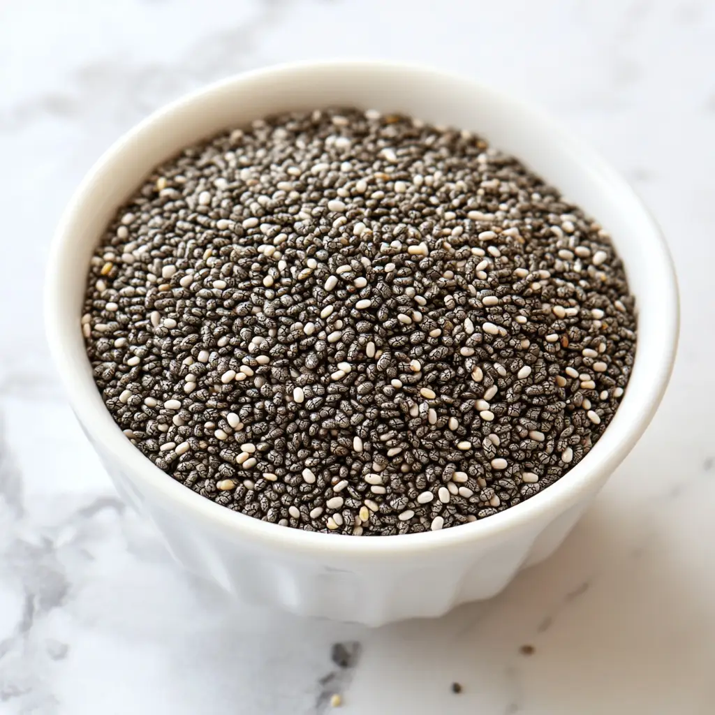 chia seeds in a white bowl