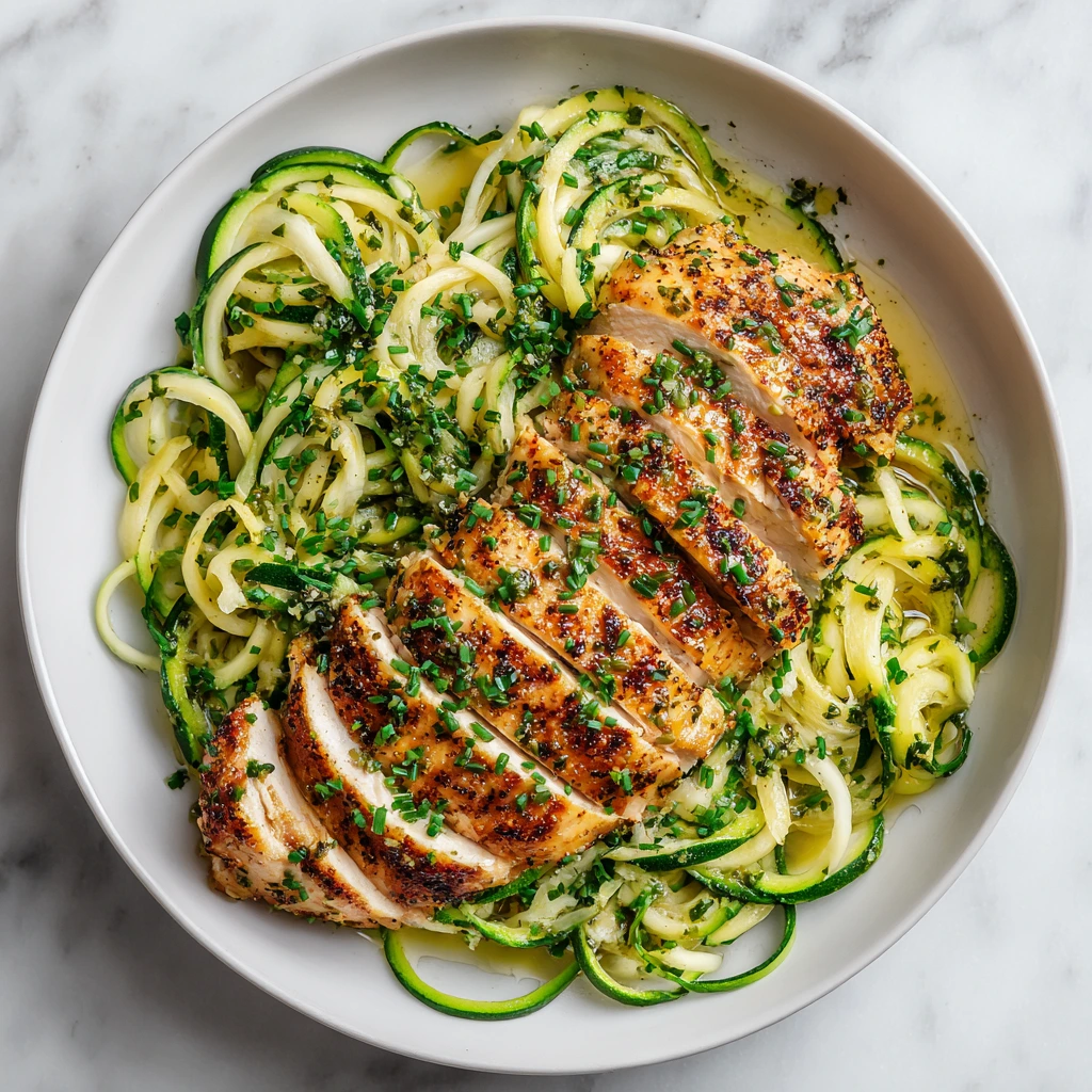 Herbed Chicken with Zucchini Noodles