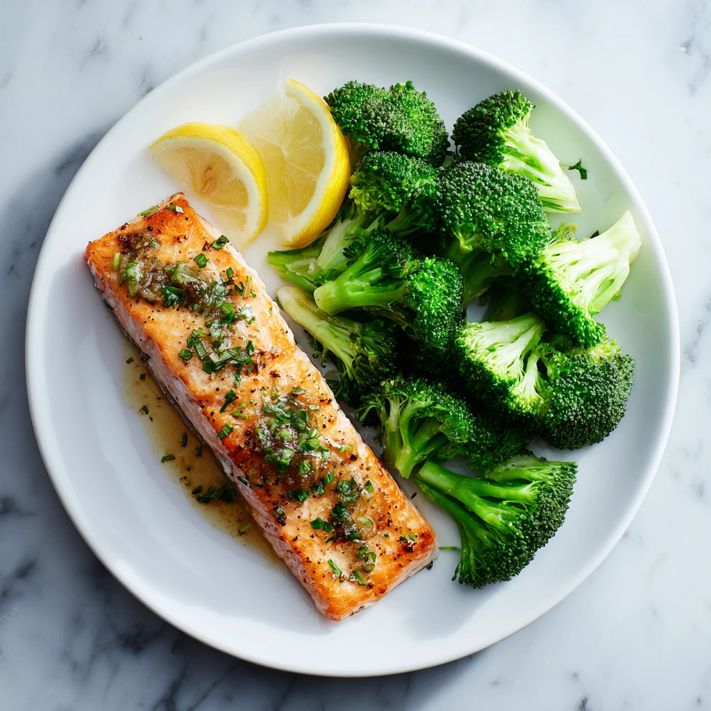 Lemon‑Ginger Salmon & Steamed Broccoli