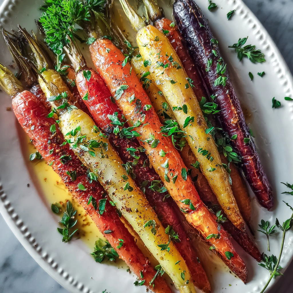 Roasted Rainbow Carrots with Honey Glaze