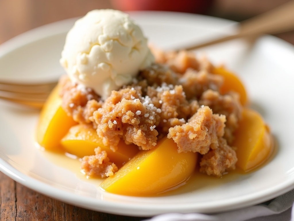 peach crisp final plate Irresistibly Easy Homemade Peach Crisp Recipe