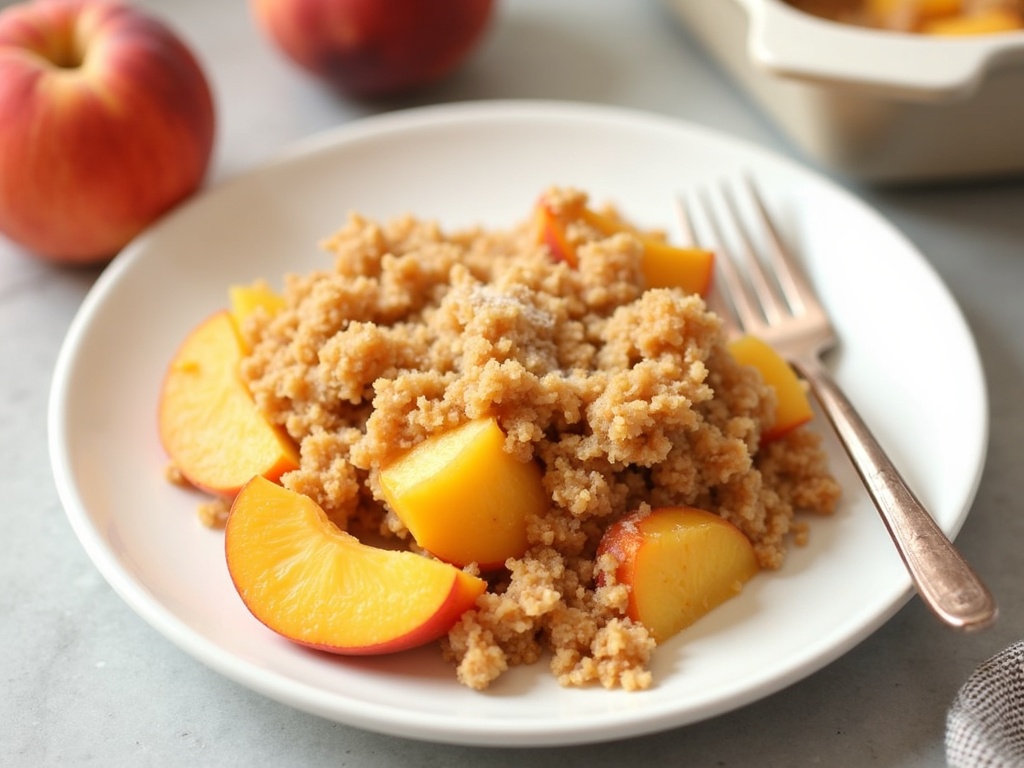 peach crisp recipe final plate