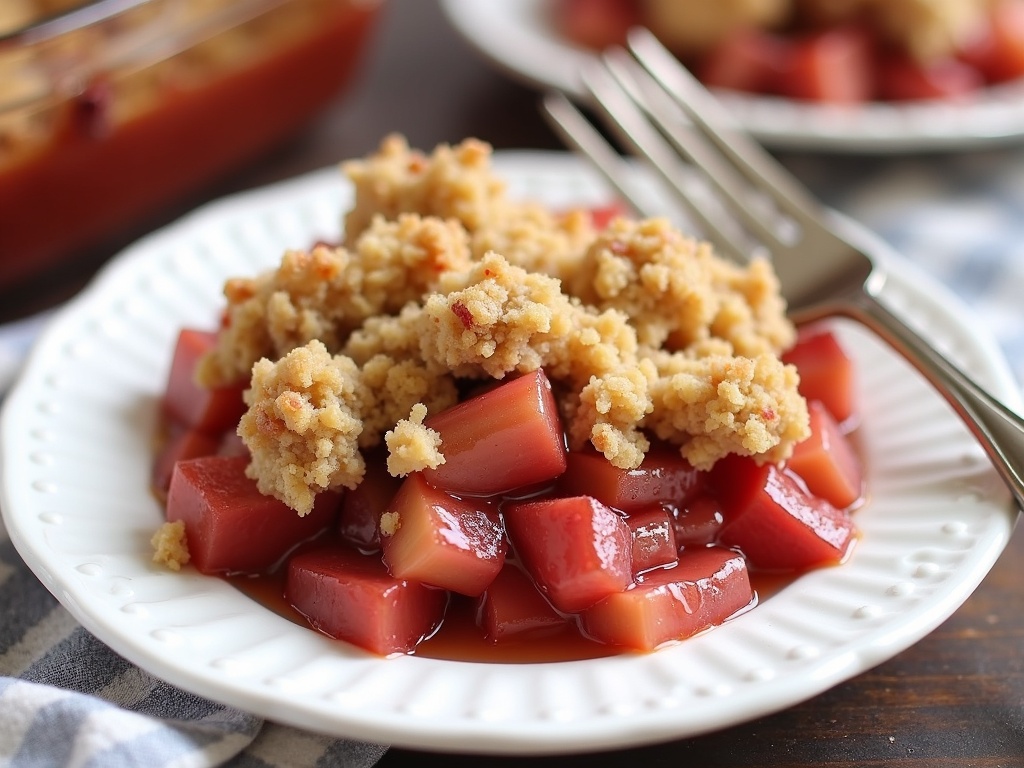 rhubarb crisp final plate Irresistibly Easy Rhubarb Crisp Recipe for Spring