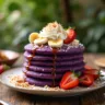 Ube mochi pancakes