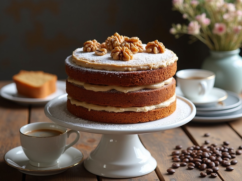 coffee and walnut cake