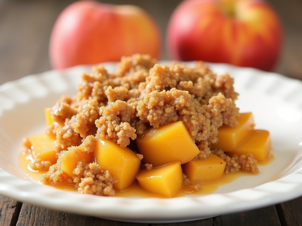 peach crisp with fresh peaches final plate Easy Peach Crisp with Fresh Peaches and Crunchy Topping