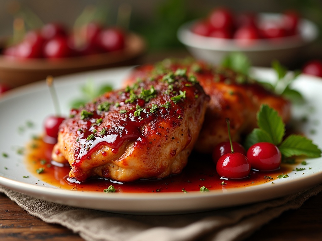 Sticky Cherry Chicken Thighs