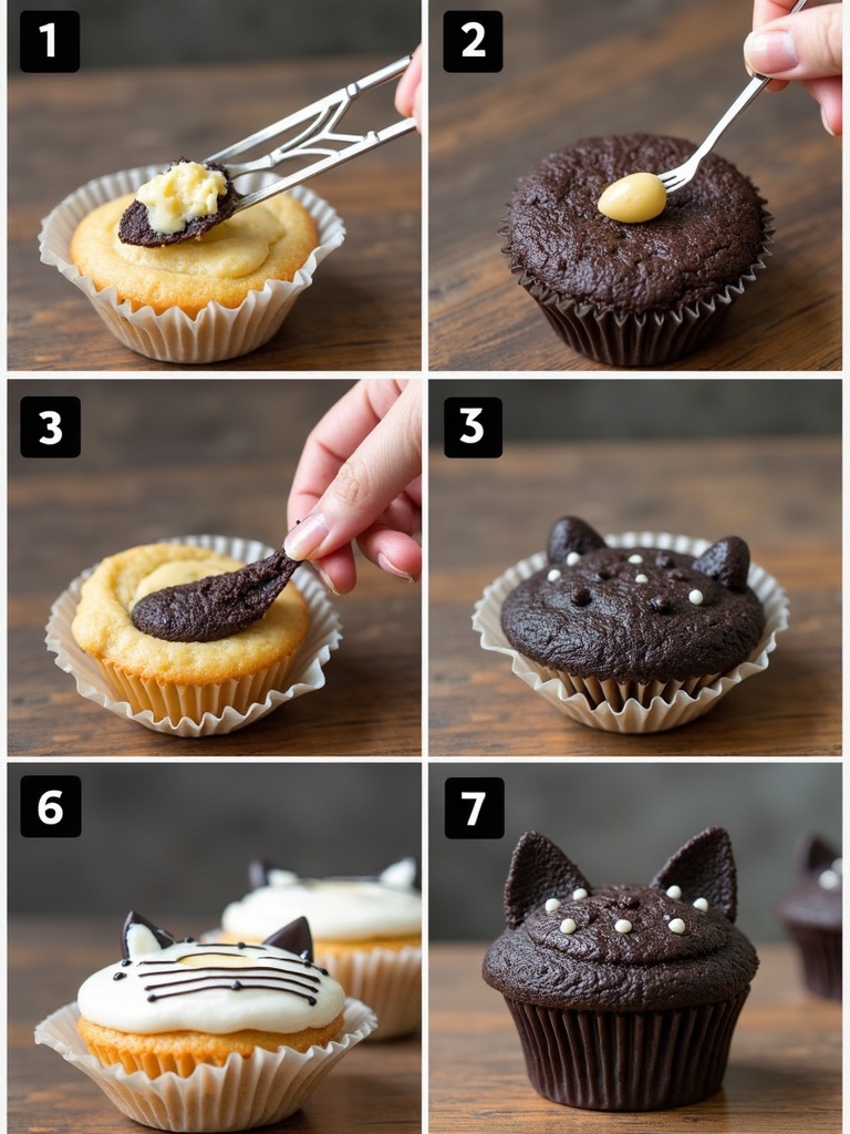 Black Cat Cupcakes Instructions