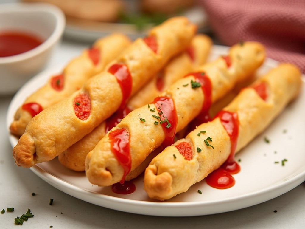 Bloody Finger Breadsticks final plate