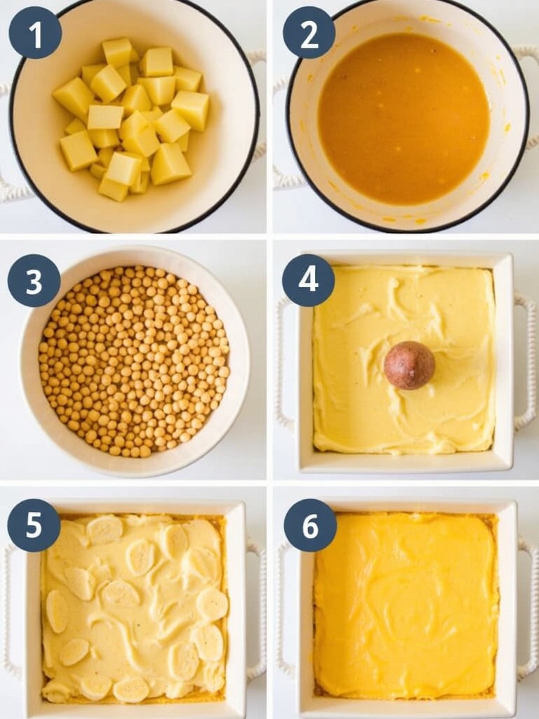 Step-by-step collage image showing how to make Caramel Apple Cheesecake Bars; includes layering crust, cheesecake filling, spiced apples, streusel topping, and finished bars drizzled with caramel.
