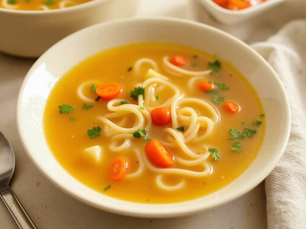 Classic Chicken Noodle Soup final plate