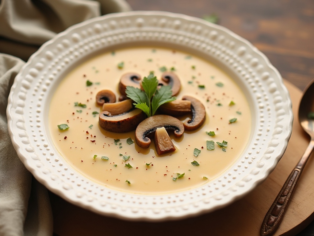 Creamy Mushroom Soup final plate