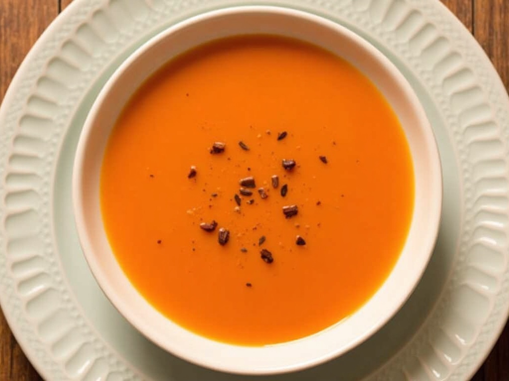 Roasted Red Pepper Soup final plate