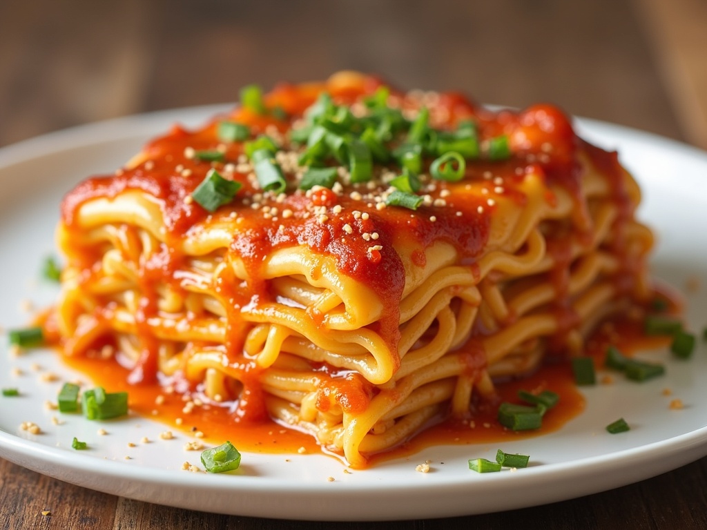 Spicy Ramen Lasagna