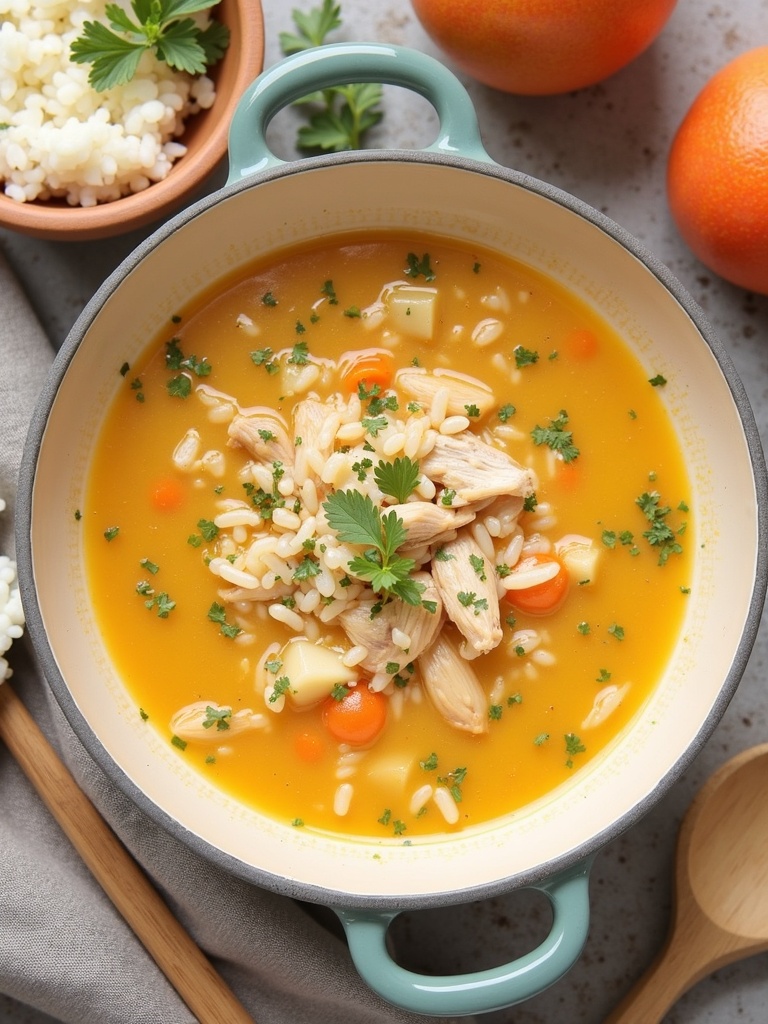 Step-by-Step Making Chicken and Rice Soup