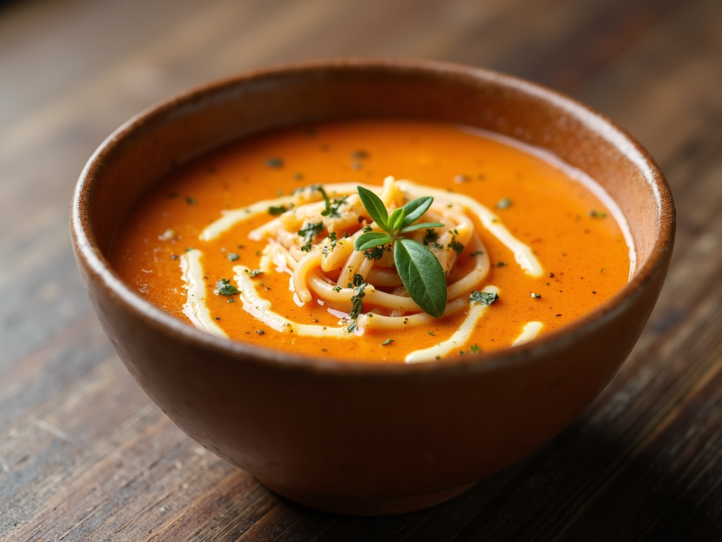 A steaming bowl of vegetable soup filled with carrots, potatoes, peas, and herbs, served in a white ceramic bowl on a rustic wooden table with a spoon beside it.
